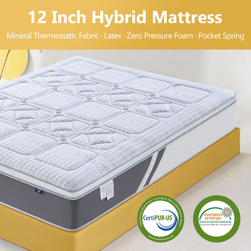 Hypo-allergenic Luxury Euro Top Design Pocket Spring Coil King Size Mattress